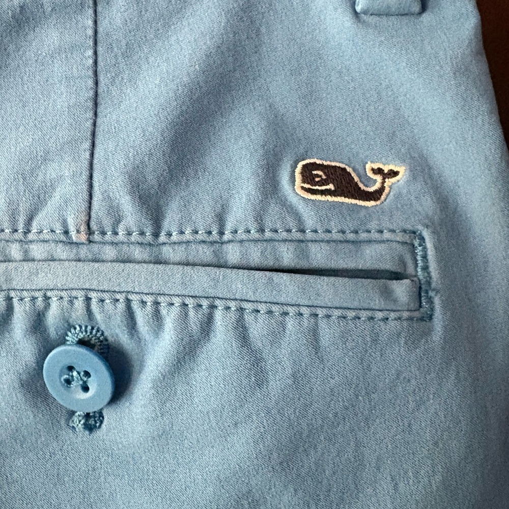 TWO PAIR Vineyard Vines Bright Blue and Light Blue Flat Front Shorts - Picture 6 of 9